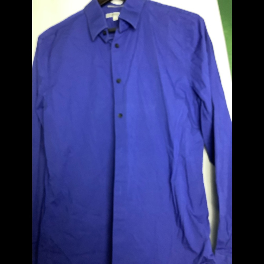 Express Slim Fitted Button Down Long Sleeves Shirt - image 1